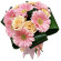 букет из кремовых роз и розовых гербер. Новосибирск