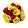 Осенний блюз. Этот яркий букет из роз и калл в желтых и красных тонах - прекрасный и душевный подарок.. Новосибирск
